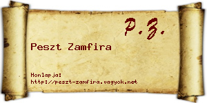 Peszt Zamfira névjegykártya